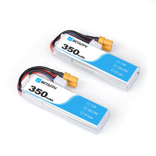 Load image into Gallery viewer, BETAFPV 350mAh 2s XT30 Lipo Battery (2 Pcs)