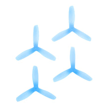 Load image into Gallery viewer, RaceKraft 5x4.5 Clear Blunt Nose Tri-Blade (Set of 4 - Blue)