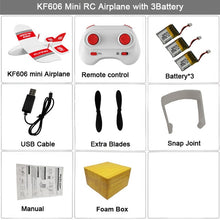 Load image into Gallery viewer, KF606 2.4Ghz RC Airplane Flying Aircraft EPP Foam Glider Toy Airplane 15 Minutes Fligt Time RTF Foam Plane Toys Kids Gifts