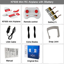 Load image into Gallery viewer, KF606 2.4Ghz RC Airplane Flying Aircraft EPP Foam Glider Toy Airplane 15 Minutes Fligt Time RTF Foam Plane Toys Kids Gifts