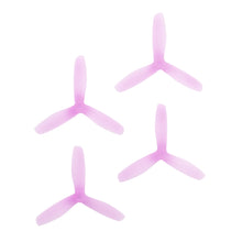 Load image into Gallery viewer, RaceKraft 5x4.5 Clear Blunt Nose Tri-Blade (Set of 4 - Purple)
